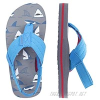 FITORY Kids Flip Flops Boys Thong Girls Sandals with Back Strap for Beach(Toddler/Little Kid)