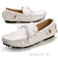 Leather Men Faux Loafers Shoes Luxury Driving Shoes with Stallion Details