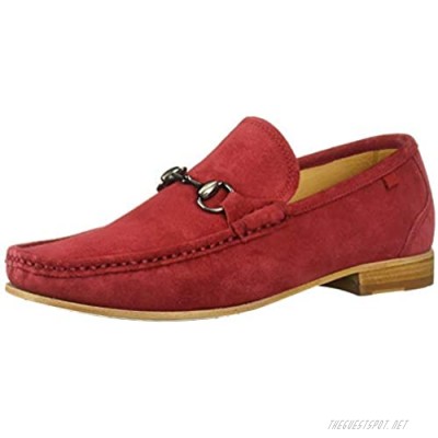 MARC JOSEPH NEW YORK Mens Gold Collection Leather Sole Buckle Loafer Red Suede 10.5 M US