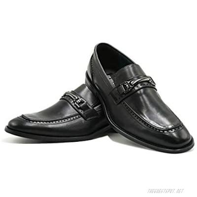 PARTY Men's Dress Slip On Classic Modern Formal Horsebit Loafer Shoes