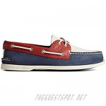 Sperry Men's Authentic Original 2-Eye Boat Shoe Blue/White/Red 9