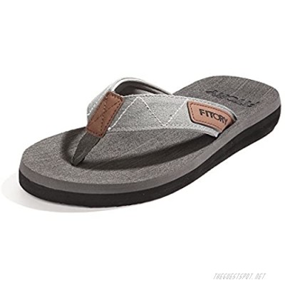 FITORY Men's Flip-Flops Thongs Sandals Comfort Slippers for Beach Size 7-13