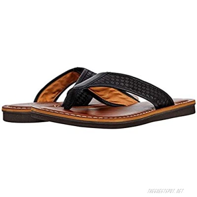 Johnston & Murphy Men’s Norris Thong | Sheepskin Leather Lining | Durable Cushioned Footbed | Slip-On Leather Sandals