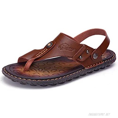OHCHSH Mens Sandals Slippers Slip On Flip Flops for Men Shoes Leather Toe Ring Style Beach