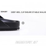 SEMARY Unisex Men's and Women's Flat Sandals Slip on EVA Slippers Comfort Footbed Adjustable Slides Double Buckle