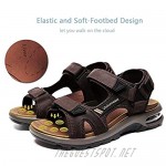 visionreast Mens Leather Sandals Open Toe Outdoor Hiking Sandals Air Cushion Sport Sandals Waterproof Beach Sandals