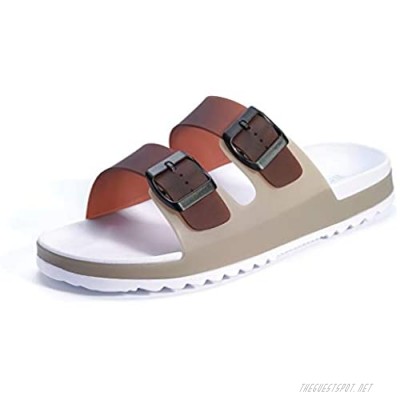 WHITIN Men's Adjustable Buckle Double Strap Slide Sandals
