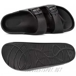 Women's Flat Sandals Comfort Footbed Adjustable Slides Double Buckle Slip on EVA Slippers