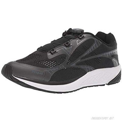 Propet Men's One Reel Fit Sneaker Black/Dark Grey 12 E US