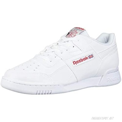 Reebok Unisex-Adult Workout Plus Sneaker White/Skull Grey/Red/Black 10.5 M US