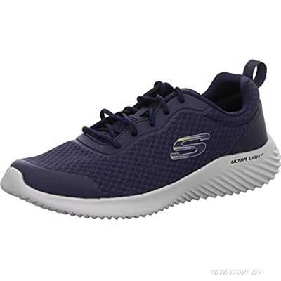 Skechers Men's Lace-Up Trainers Blue Navy Mesh Synthetic Trim NVY 45.5