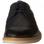 Clarks Men's Gambeson Style Wing Tip Oxford Navy Leather US 8 M