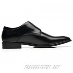 Faranzi Mens Single Monk Strap Slip On Buckle Loafer Plain Toe Oxford Modern Formal Business Dress Shoes