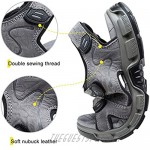 CAMEL CROWN Men Leather Sandals Open Toe for Outdoor Hiking Walking Beach Sports Fisherman Strap Sandal | Summer Waterproof