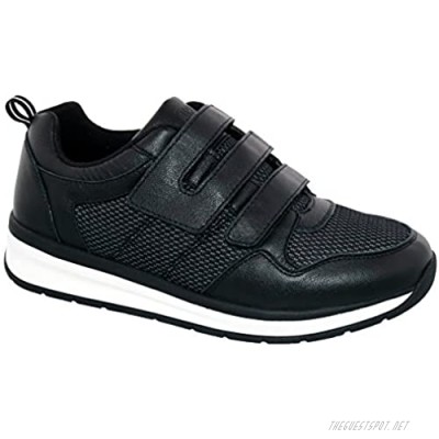 Drew Shoes Rocket V - Men's Therapeutic Diabetic Extra Depth Shoe: Black/Combo 10 Wide (2E) Velcro