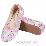 Beslip Girls Unicorn Princess Dress Shoes - Toddler Little Girls Ballet Flats Mary Jane Shoes