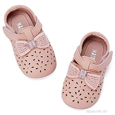 BMCiTYBM Baby Girl Mary Jane Shoes Princess Flower Girl Party Dress Shoes Soft Sole Non Slip Round Toe Flats First Walking Crib Shoes 6 9 12 18 24 Months (Newborn/Infant)