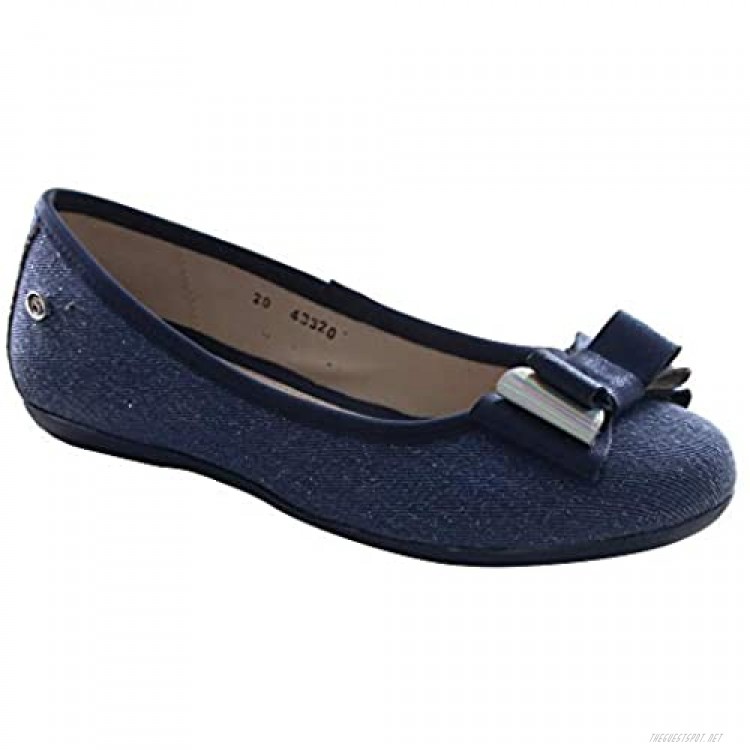 COQUETA Girls Ballerina Shoes in Blue with a Bow Formal Wear