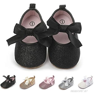 ENERCAKE Infant Baby Girls Shoes Non-Slip Bowknot Princess Dress Mary Jane Flats Toddler First Walker Baby Sneaker Shoes