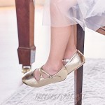Flaryzone Toddler/Little Girls' Wedding Party Princess Ballet Mary Jane Flat Flower Dress Shoes