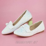 Hawkwell Girls Glitter Slip on Ballerina Flats Mary Jane Dress Shoes(Toddler/Little Kid/Big Kid)