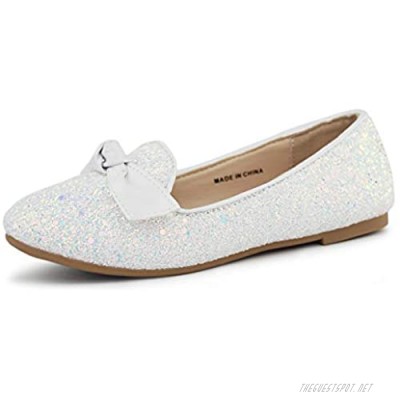 Hawkwell Girls Glitter Slip on Ballerina Flats Mary Jane Dress Shoes(Toddler/Little Kid/Big Kid)