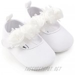 Isbasic Baby Girls Flat Shoes Toddler Soft Sole Mary Jane Princess Christening Baptism Crib Shoes