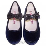 Sparkle Club Girls' Kids Navy Deep Blue Glitter Special Occasion Party Ballerina Shoes