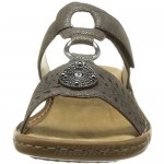 Rieker Womens Velcro Sandal with Brooch Detail '608K1'