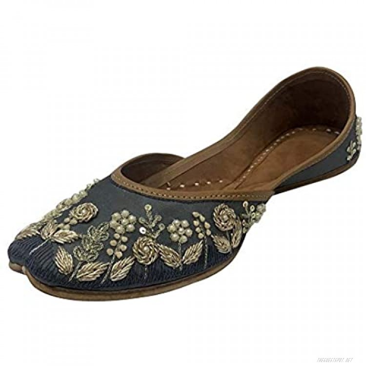 Step n Style Indian Shoes Flat Mojari Handmade Sandals Indian Shoes Punjabi Jutti for Women