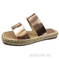 Women's Espadrille Slip on Flat 2-Strap Sandal