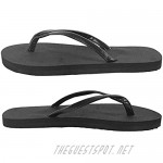 4HOW Women's Flip Flops Sandal Thong Shoes Beach Black