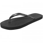 4HOW Women's Flip Flops Sandal Thong Shoes Beach Black