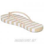 Alrisco Women PVC Striped Thong Flip Flop Sandal HH47