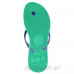 Green Flip Flops - Emerald with Purple - Women’s