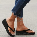 VonVonCo Sandals for Women Ladies Platform Wedges Flip Flops Clip Toe Bohemian Beach Shoes Slippers Sandals Shoes