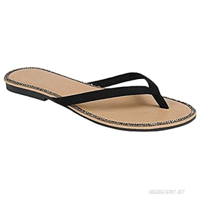 Women's Glitter Casual Flat Thong Flip Flop Sandal