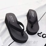 Women's Non-slip Flip Flops Wedge Platform Beach Shoes Fashionable Casual Slippers All-match Sandals