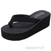 Women's Non-slip Flip Flops Wedge Platform Beach Shoes Fashionable Casual Slippers All-match Sandals
