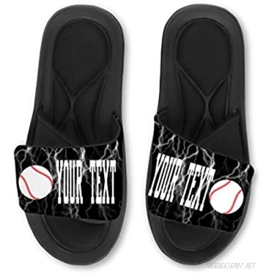 Baseball Slides/Sandals/Flip FlopsBASBEALL Team Slides - Customize with Your Name and/or School! Big Kids & Womens Sizes