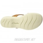 Clarks Women's Leisa Emily Sandal tan Leather/Textile Combo 110 M US