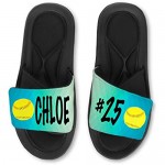 CUSTOM SOFTBALL Slides/Sandals/Flip Flops ABSTRACT - PERSONALIZE with your Name Number School or Logo!