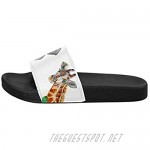 INTERESTPRINT Women's Bath Slippers Slide Sandals Outdoor Beach Pool Sandals US6~US12 Watercolor Elephant Giraffe