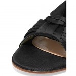 YDN Women Comfortable Cross Strap Satin Slide Sandals Low Heel Backless Slip On Summer Walking Flat Slippers