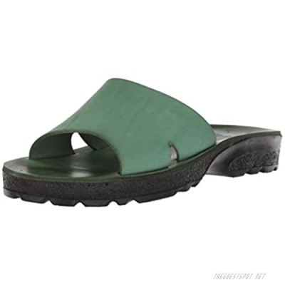Bashan Molded - Leather Platform Slide Sandal - Green