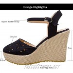 KIKIVIVI Womens Platform Wedge Heel Cutout Ankle Strap Sandals