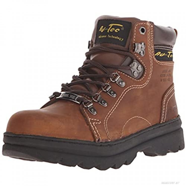 Ad Tec Womens 6 in Industrial and Constraction Premium Leather Work Boots Brown - Steel Toe Soft Padded Coller Oil and Slip Resistant Outsole