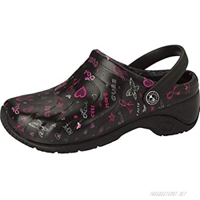 Anywear Zone Women's Healthcare Professional Injected Clog with Backstrap 11 Love Hope Cure