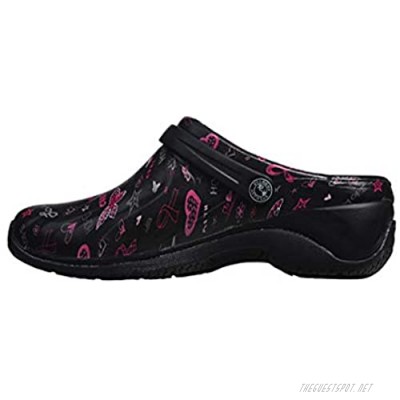 Anywear Zone Women's Healthcare Professional Injected Clog with Backstrap 11W Love Hope Cure (Wide)