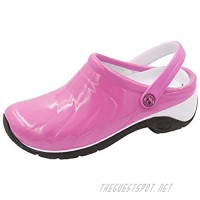Anywear Zone Women's Healthcare Professional Injected Clog with Backstrap 5 Pink White Black
